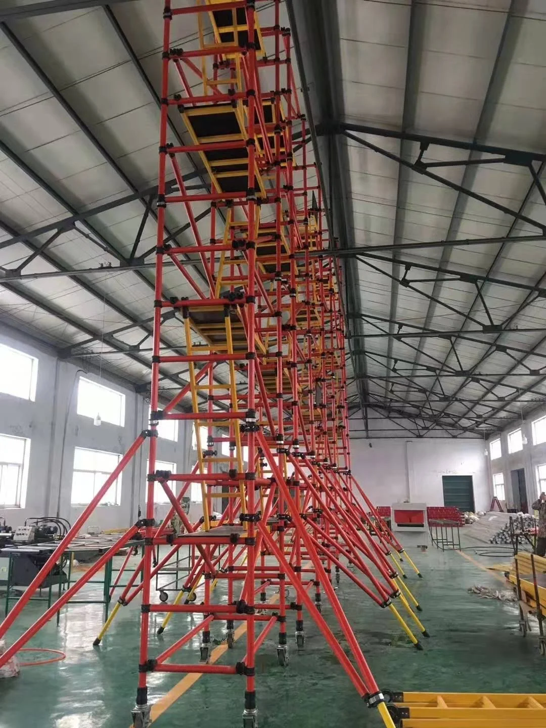 Corrosive Resistance High Insulation  225kgs Capacity Mobile Fiberglass Scaffold for Electric Engineering