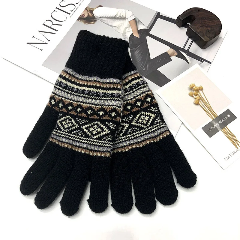 Зимние мужские и женские вязаные теплые перчатки для улицы для студентов пар шерстяные высококачественные двухслойные Утепленные Перчатки