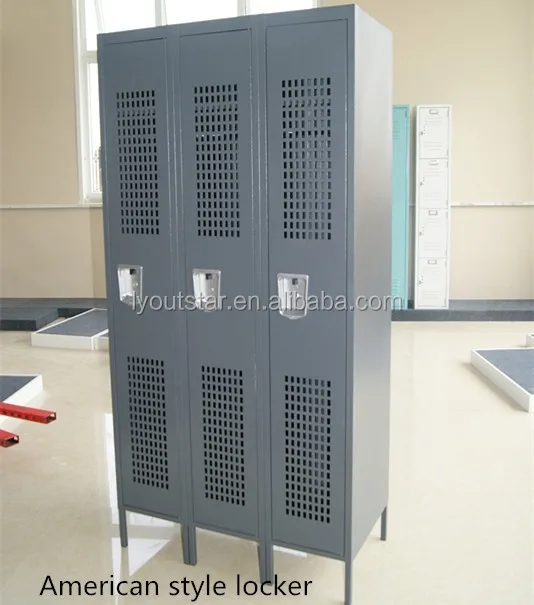 American Style Metal Staff Work Clothes Storage Locker Cabinets Changing Room Use 6 Door Steel Locker