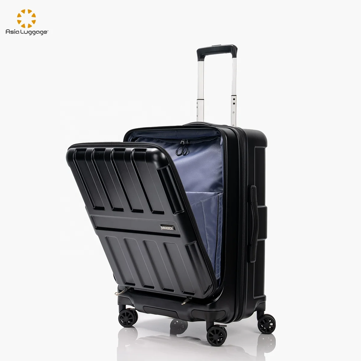 Front opening business style  TSA lock spinner travel lightweight carry on suitcase torlley luggage