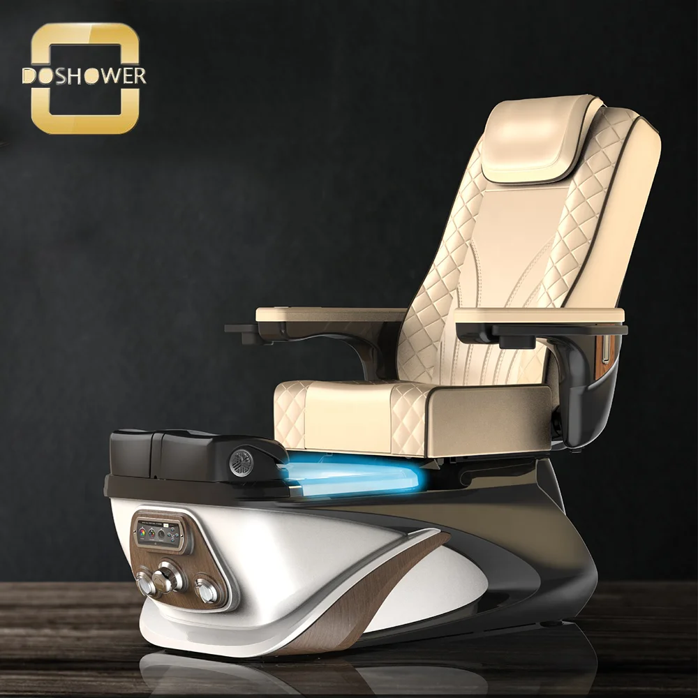 Press on nail salon equipment for hydro-massage system pedicure chair of acetone resistant leather spa