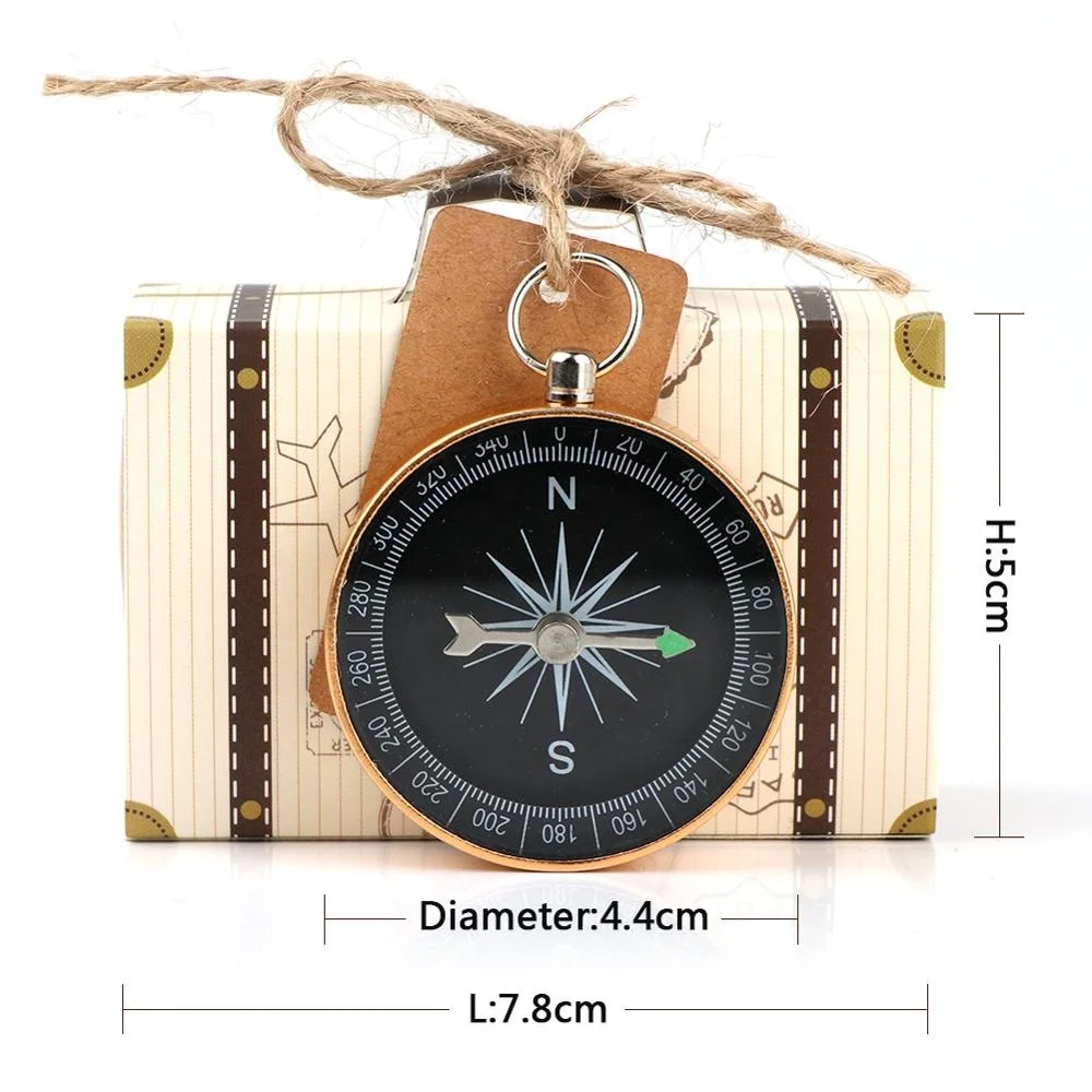 OurWarm Travel Themed Party Favor Decorations 10pcs Wedding Gift Box with Compass Wedding Souvenir for Guest