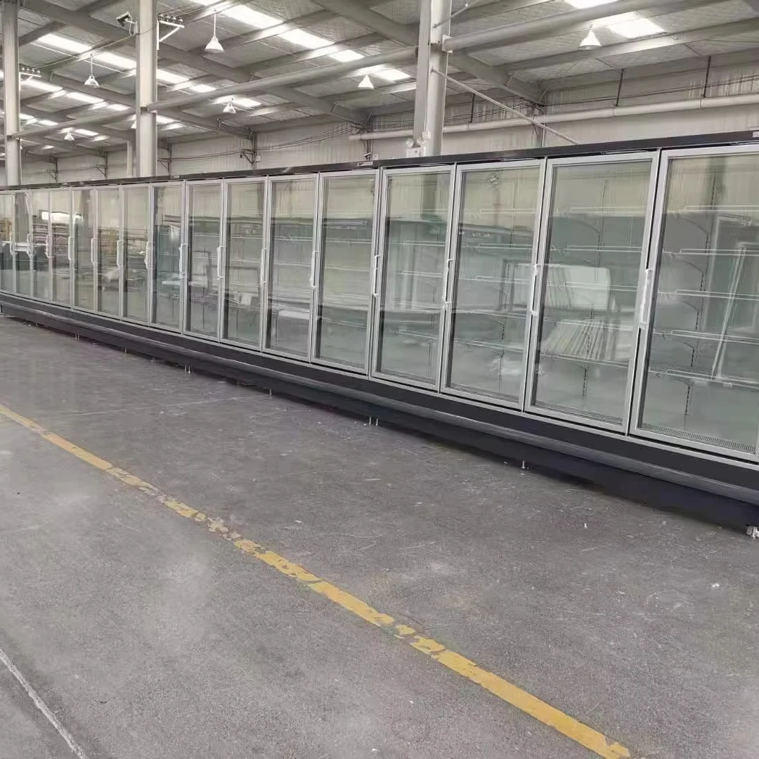 High Quality For Ice Cream Walk In Cold Room Price Vegetable Cold Storage Room Glass Door Equipment Supermarket Shelves