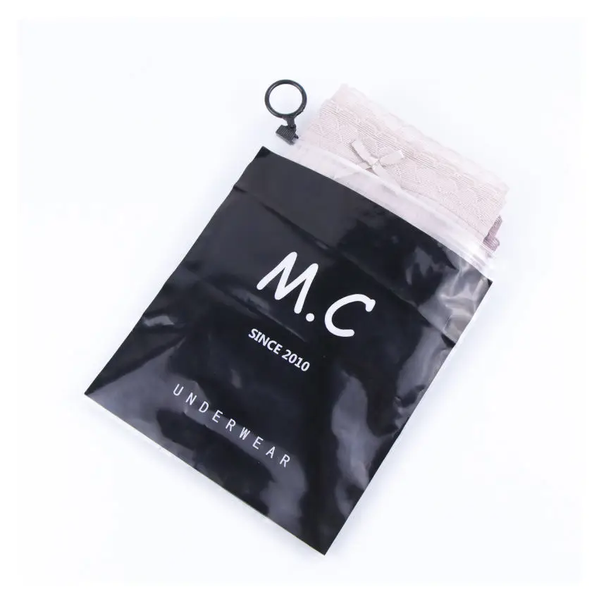 Custom Print Brand Zipper Garment Shirt Packaging Frosted Transparent SlideTravel poly Zip Lock Plastic  Bags