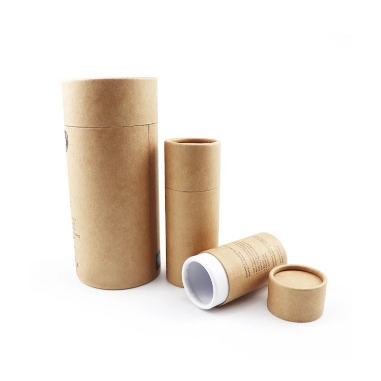 Цилиндром крафт-бумаги картона пробки Пуш-Ап дезодорант Стик контейнер; Цвет белый, черный, коричневый крафт-бумаги бальзам для губ бумажная пробка