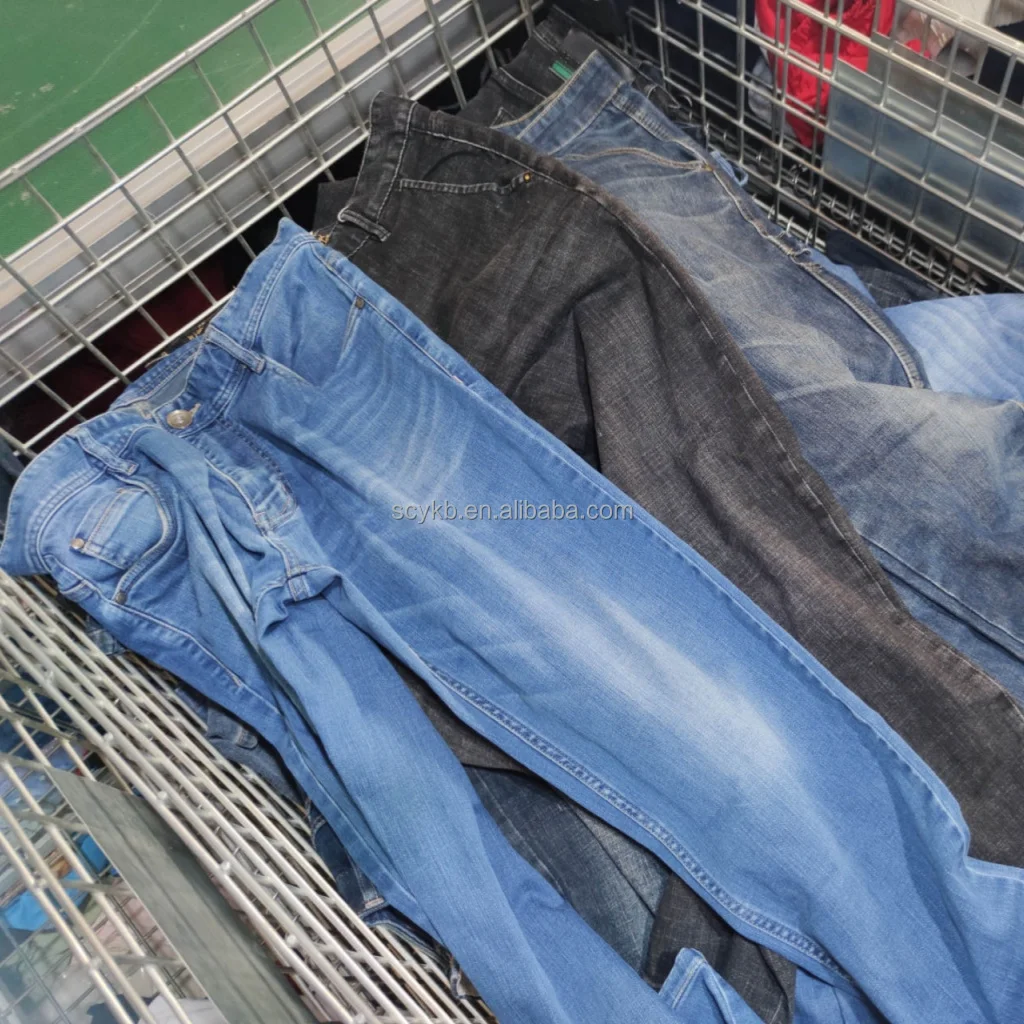 C14 Used clothes jeans in bales pretty color wholesale mixed color in bale second hand assorted bulk for men pants