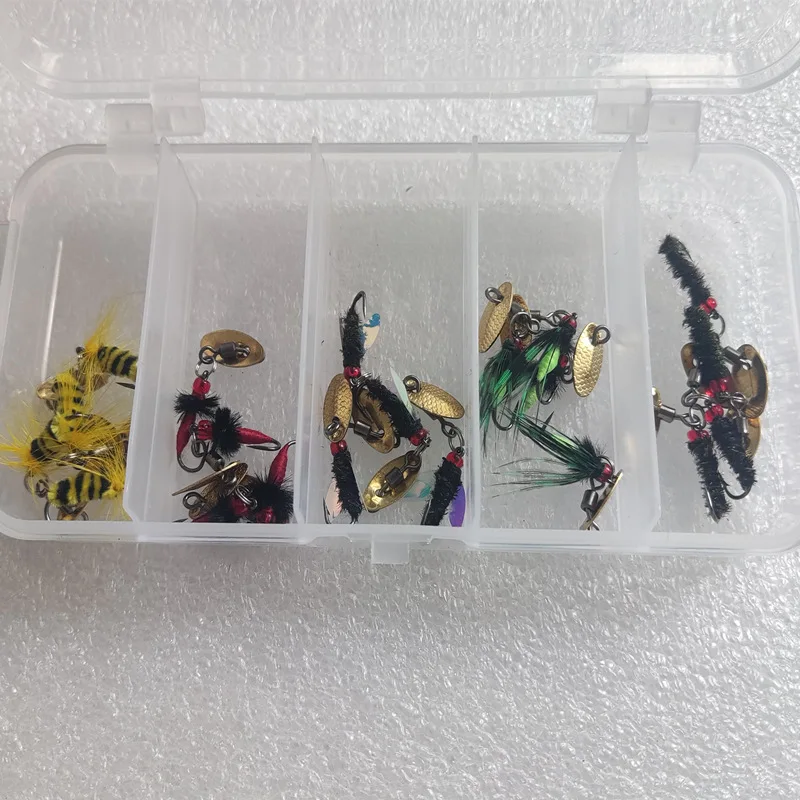 20pcs/box fishing spoon metal spinner baits fly tying Artificial Bass Bait Fishing Lure