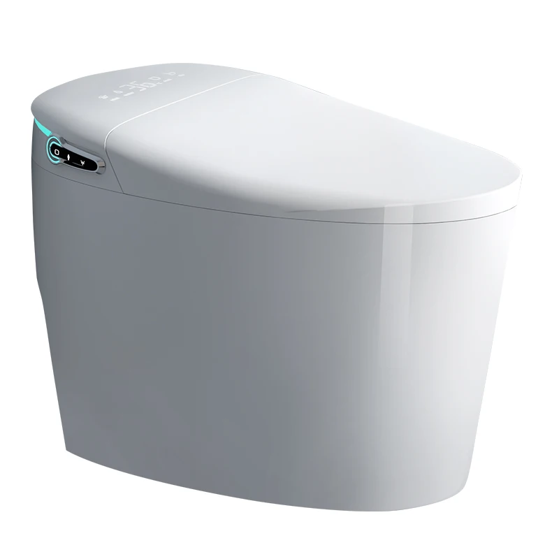 Dual Flush Toilet with Intelligent Smart Bidet Seat and Wireless Remote Control Chair Height Auto Flush, Auto Open Close