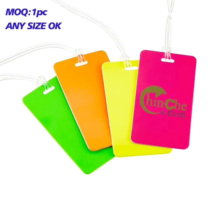 NO Minimum PVC Hard Plastic Luggage Tag Card Custom Printed Travel ID Name Tag with Writable Contact Info