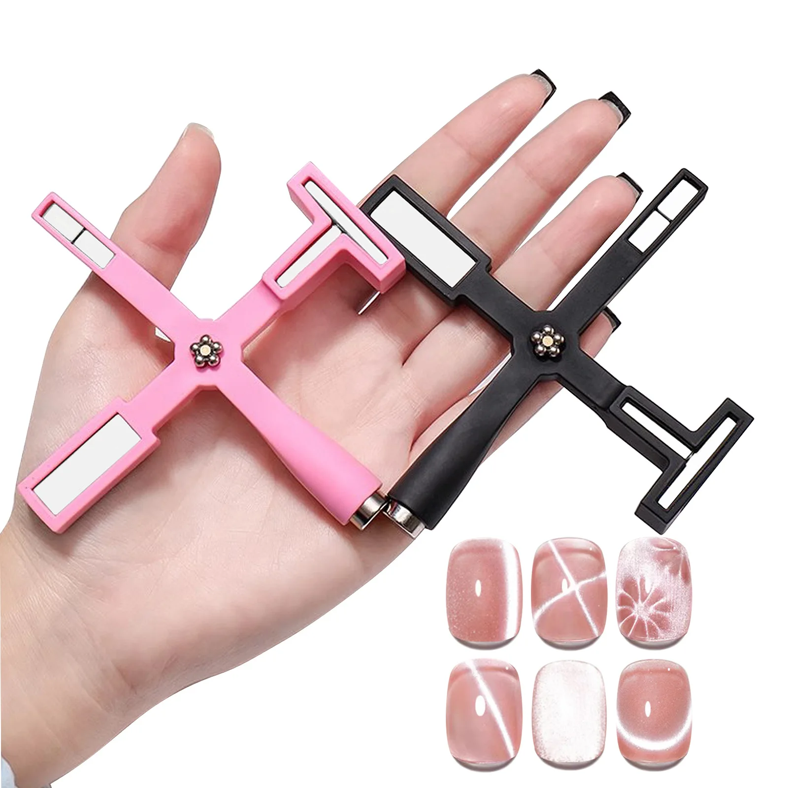 High quality  3D Cat Eyes Effect Strong Magnet 5in1 Multi Functional Cat Eye Magnet DIY Nail Tools