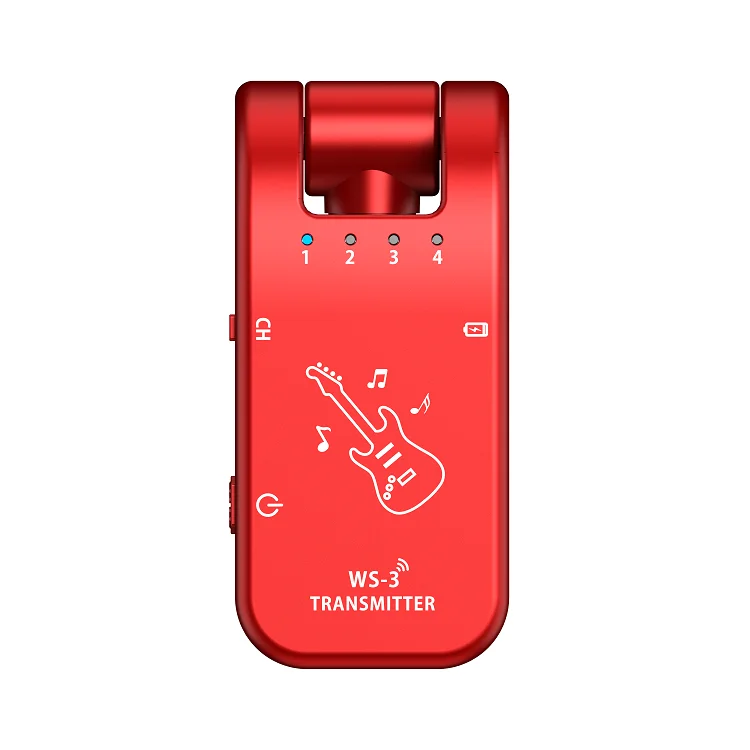 Red Ws-03 Professional Guitar Wireless System Guitar Transmitter And Receiver