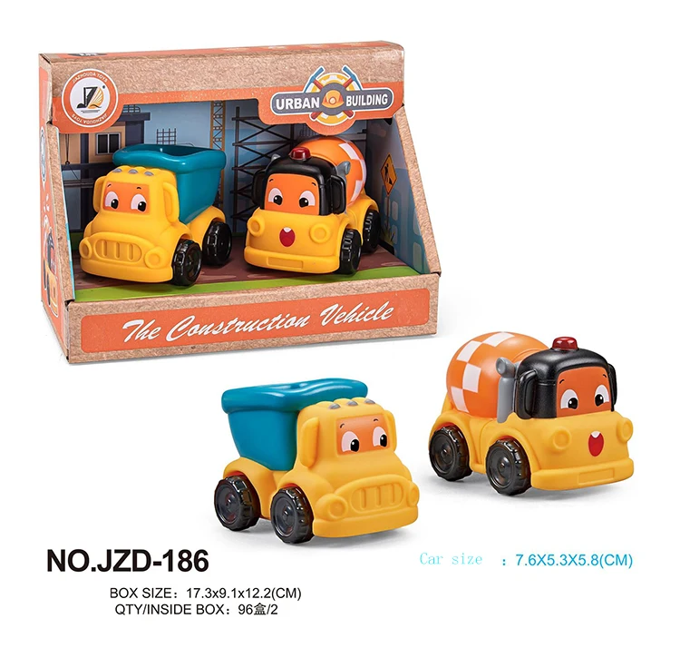 Wholesale Vinyl Frictio Cute Construction Vehicle Fire Fighting Truck Kids Cars Cartoon Car Toy