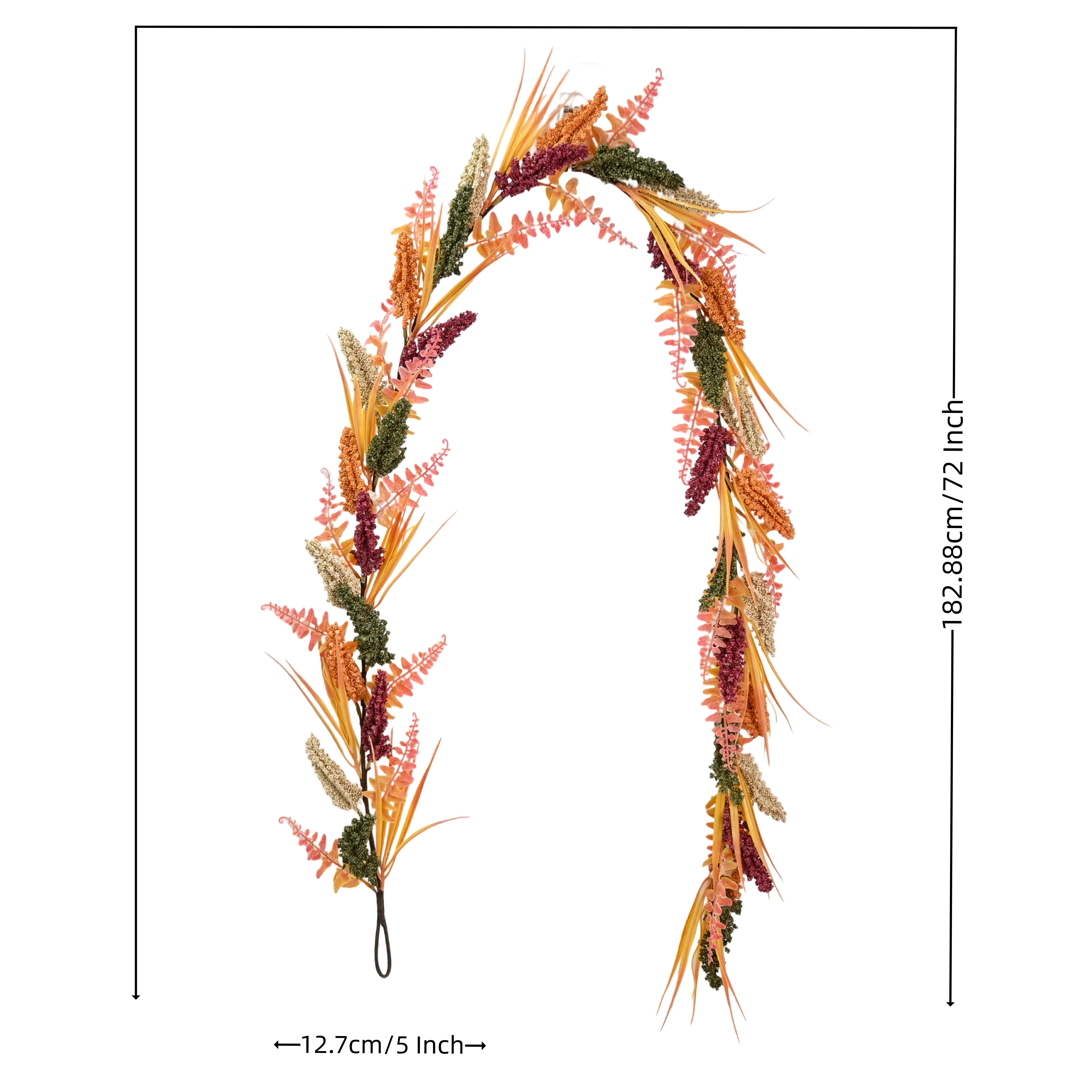 72 Inch Autumn Artificial Wheat Simulation Garland For Home Wedding Table Decor