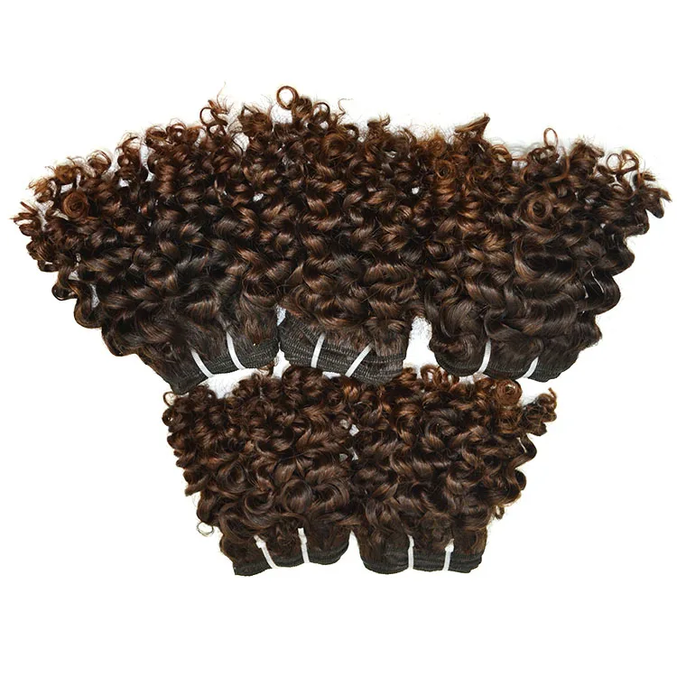 
Small Curly Short 100% Brazilian Remy Human Hair Machine Made Weft For Black Women From Factory 10 Inch Hair 