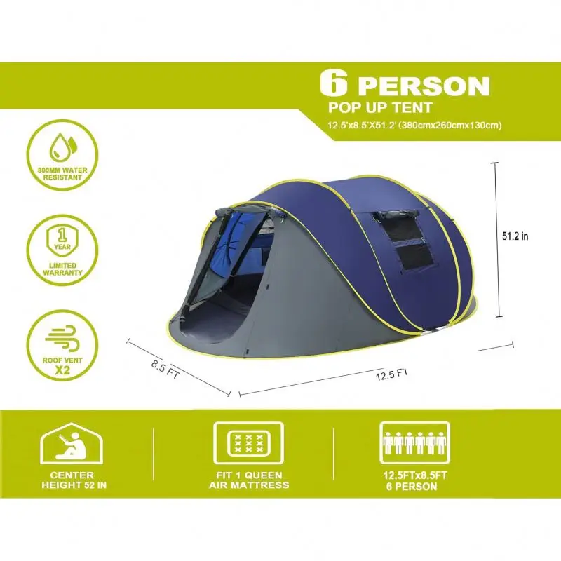 2 seconds easy pop up 3-4 person family wholesale hot design tents camping outdoor tents