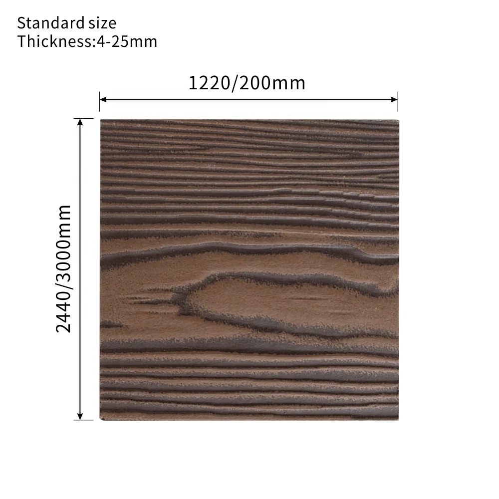 Laminas de fibrocemento efecto madera; wood grain fiber cement board siding for villa