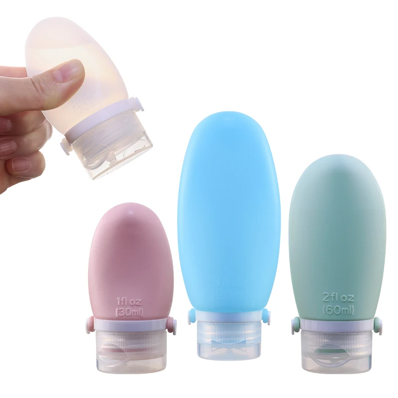 Leakproof Easy to Fill Squeeze Refillable Portable Small Empty Lotion Bottle Travel Silicone Shampoo Dispenser Toiletry Bottles