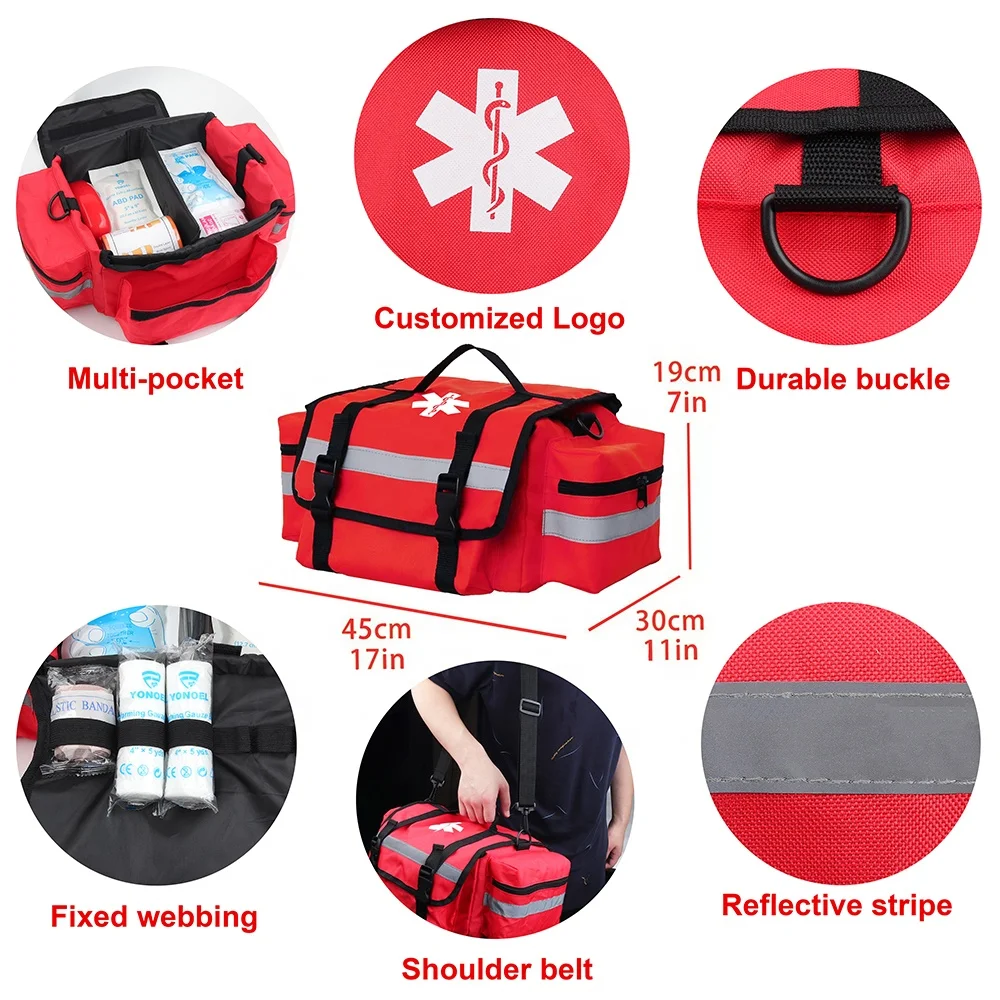 Emergency Medical Supplies Kit Professional First Responder Bag EMT Trauma First Aid Carrier for Paramed