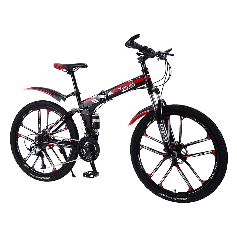 Folding Mountain bike wholesale Customized OEM carbon Steel Frame full suspension Foldable Bicycle