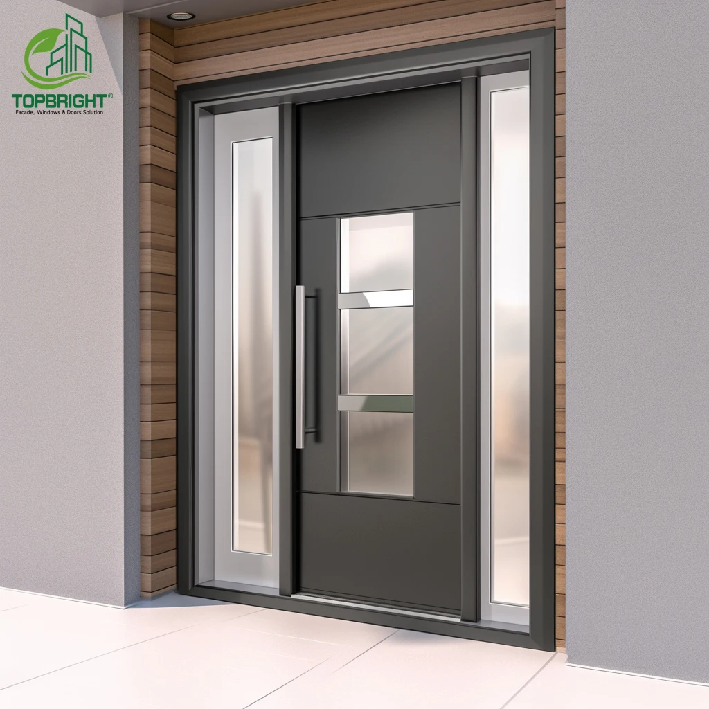 Hot Sale Custom Exterior Main Security Door Design Safety Metal Steel Front Entry Door