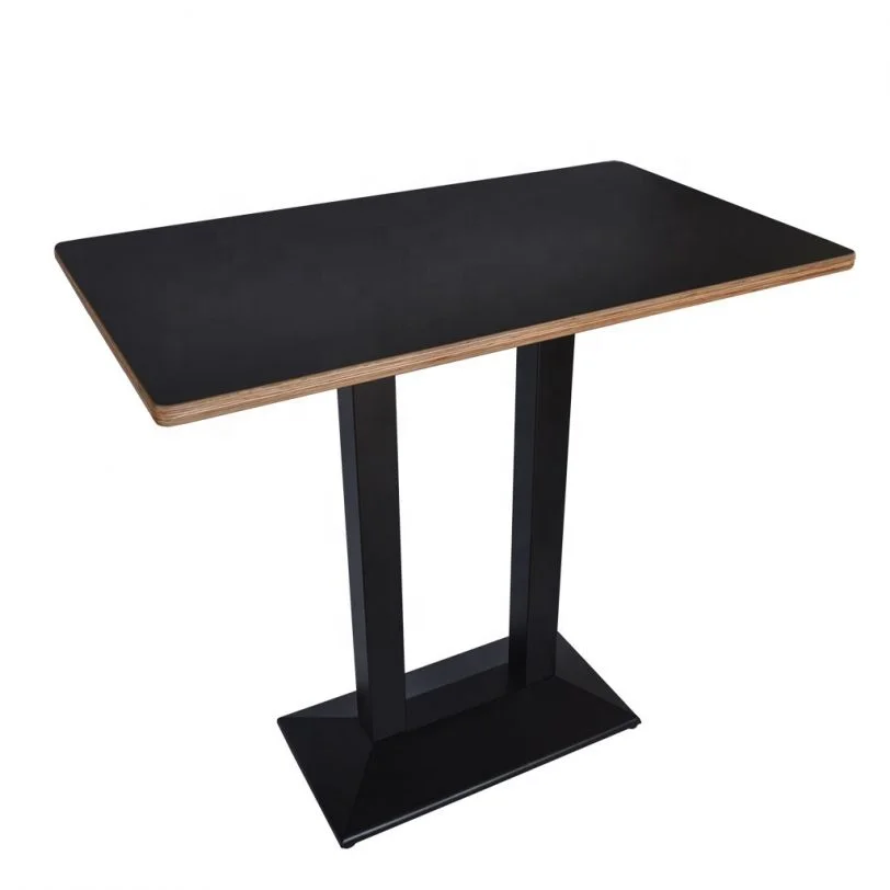 Cheap Cast Iron Metal Plywood Top Square 4 Seater Dinging Room Furniture Modern Dining Table Set