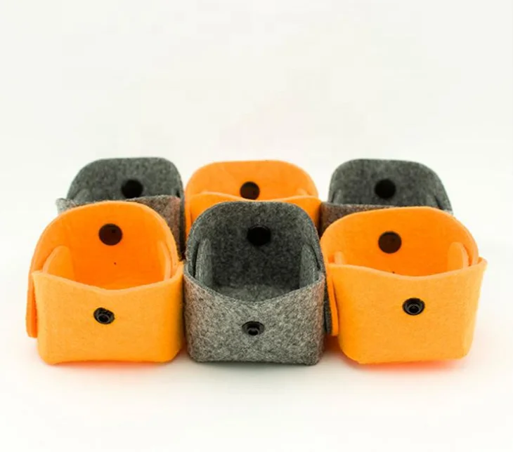 AAA133 Custom Novelty Fashion Eco-Friendly Cute Desk Organizer Felt Gift Box Sundries Packaging  Basket Felt Mini Storage Basket