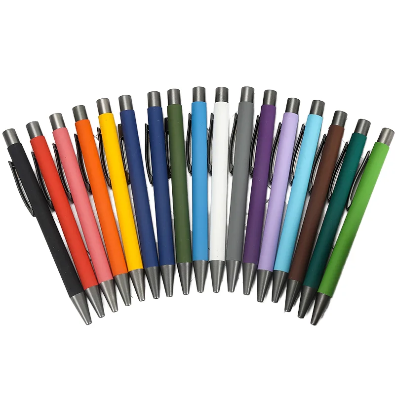 Hot Metal Promotional Click Rubber Ballpoint Pen Fast Production Wholesale Ball Point Pens