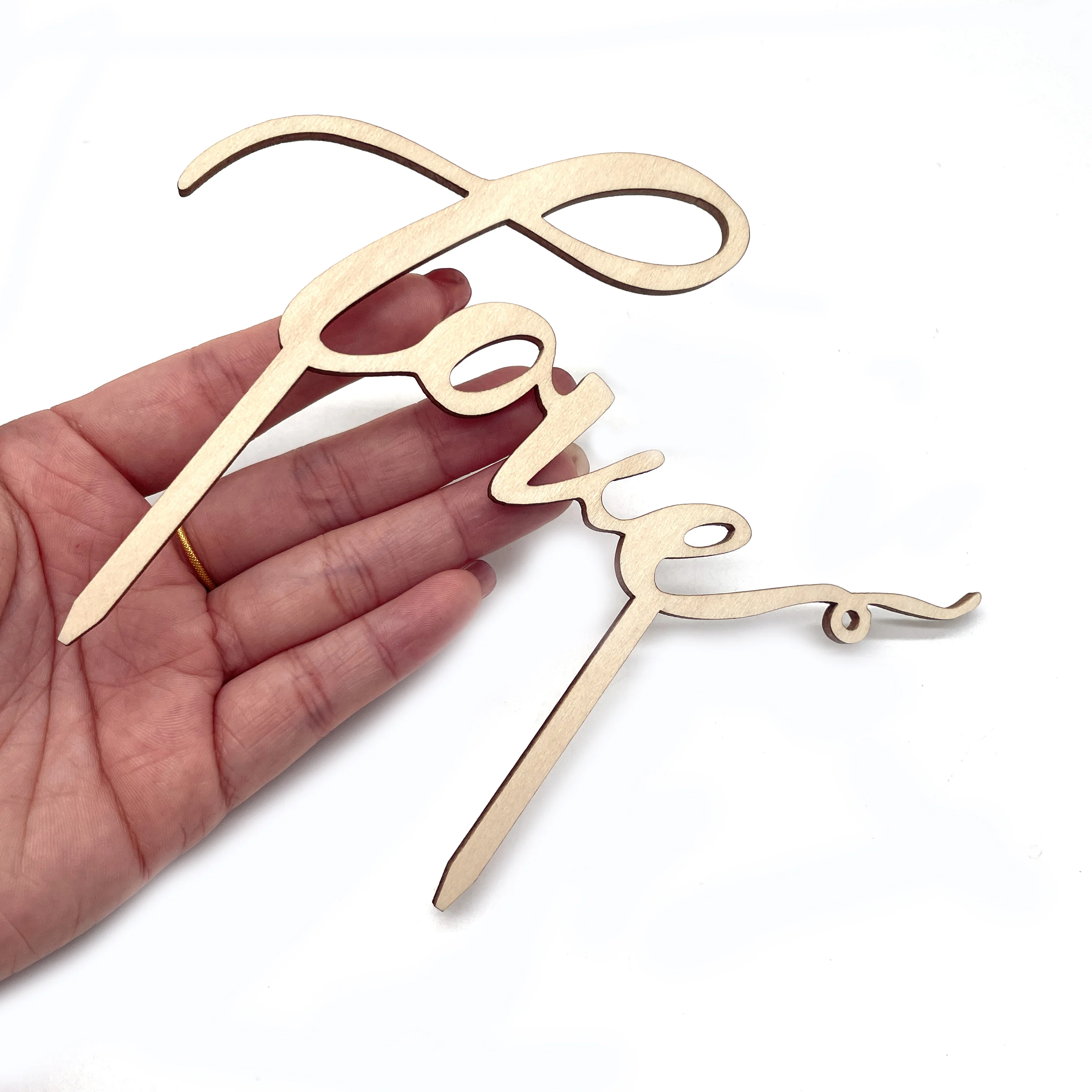 2023 New Wood Love Cake Topper - Wedding/Engagement/Bridal Shower/Anniversary/Birthday Party Decorations Supplies