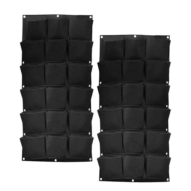 9/18/25/36/Planting a pocket Outdoor Fabric Wall Hanging Planter Grow Bags Felt Pocket Vertical Hanging Bag