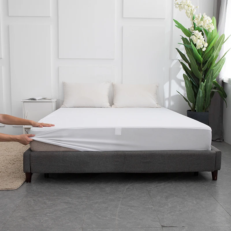 Anti-Mite Mattress Protectors King Size Terry Towelling Fabric Waterproof Mattress Protector Cover