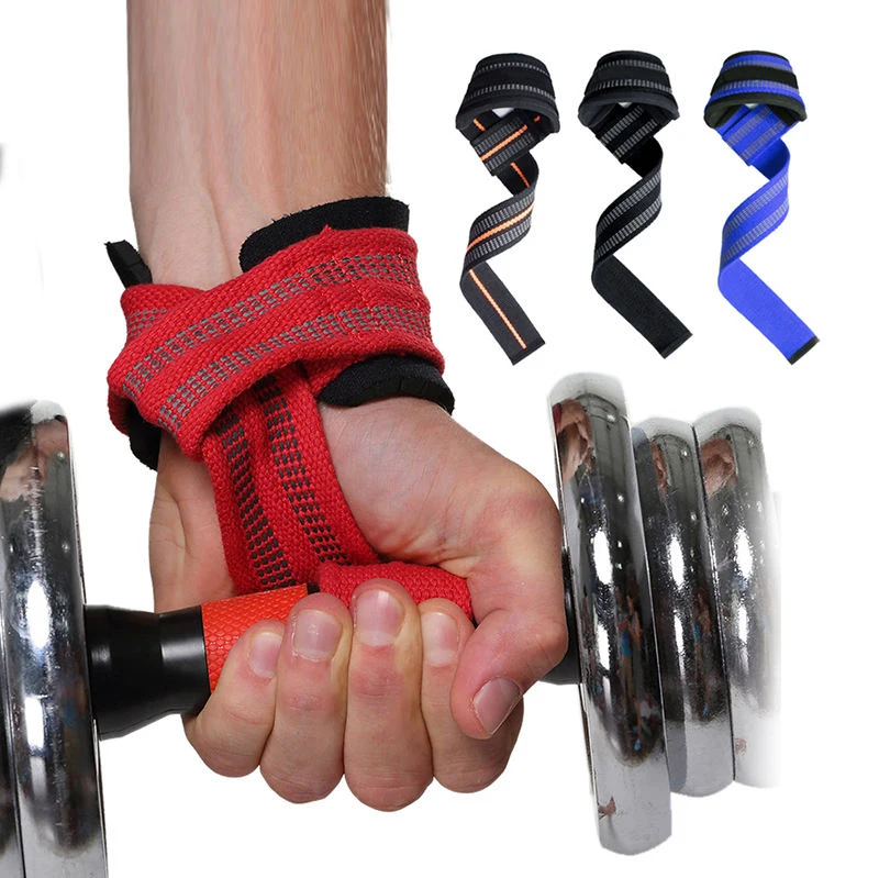 Custom logo Gym Fitness exercise Workout Weight Lifting Training Powerlifting Wraps Support Lifting Wrist Straps