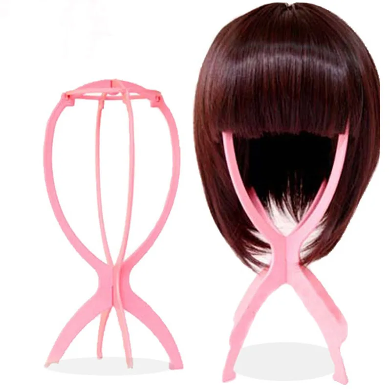 Portable  Plastic Folding Holder Hairpieces Display Tool Stable Dryer Wig Stand