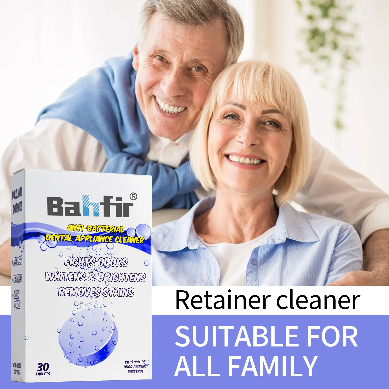 Teeth Retainer Cleaner Denture Cleaning Tablet for Cleaning Mouth Guard Removable Dental Appliances