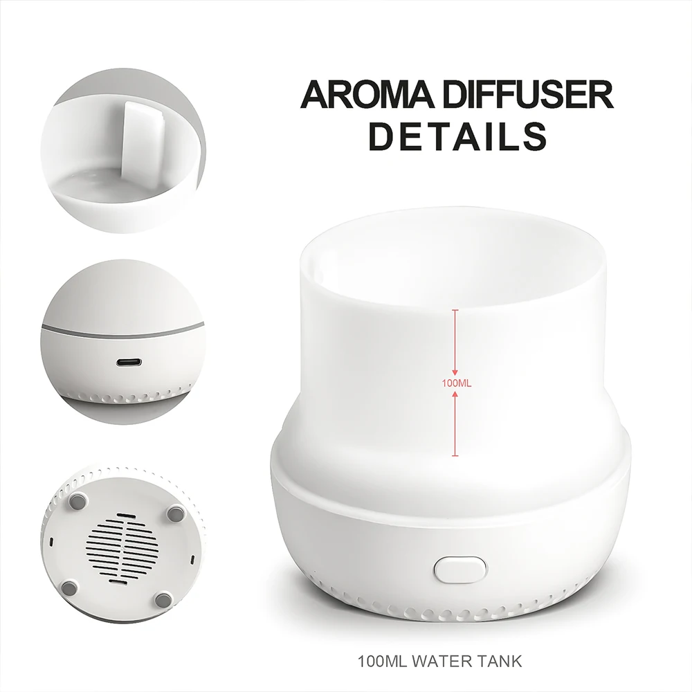 Macaron Color 100ml Portable Oil Diffuser Diffuseur de Parfum Bedroom Desk  Aroma Diffuser