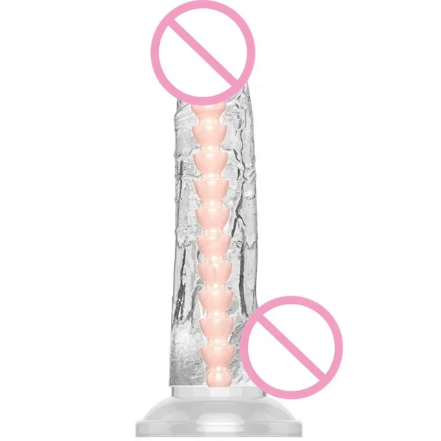 Crystal Penis with Keel Can Be Bent at Will Adult Female Silicone Sex Toy Dildo