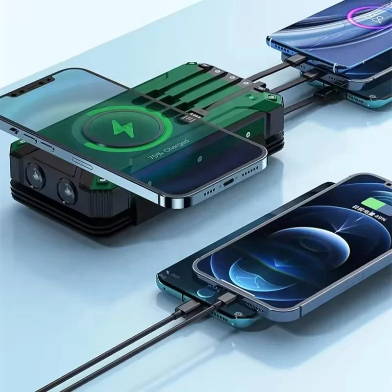 Shingle Portable 10000mAh Foldable Solar Panel Power Bank Wireless Outdoor Solar Charger with Lamp for Remote Areas