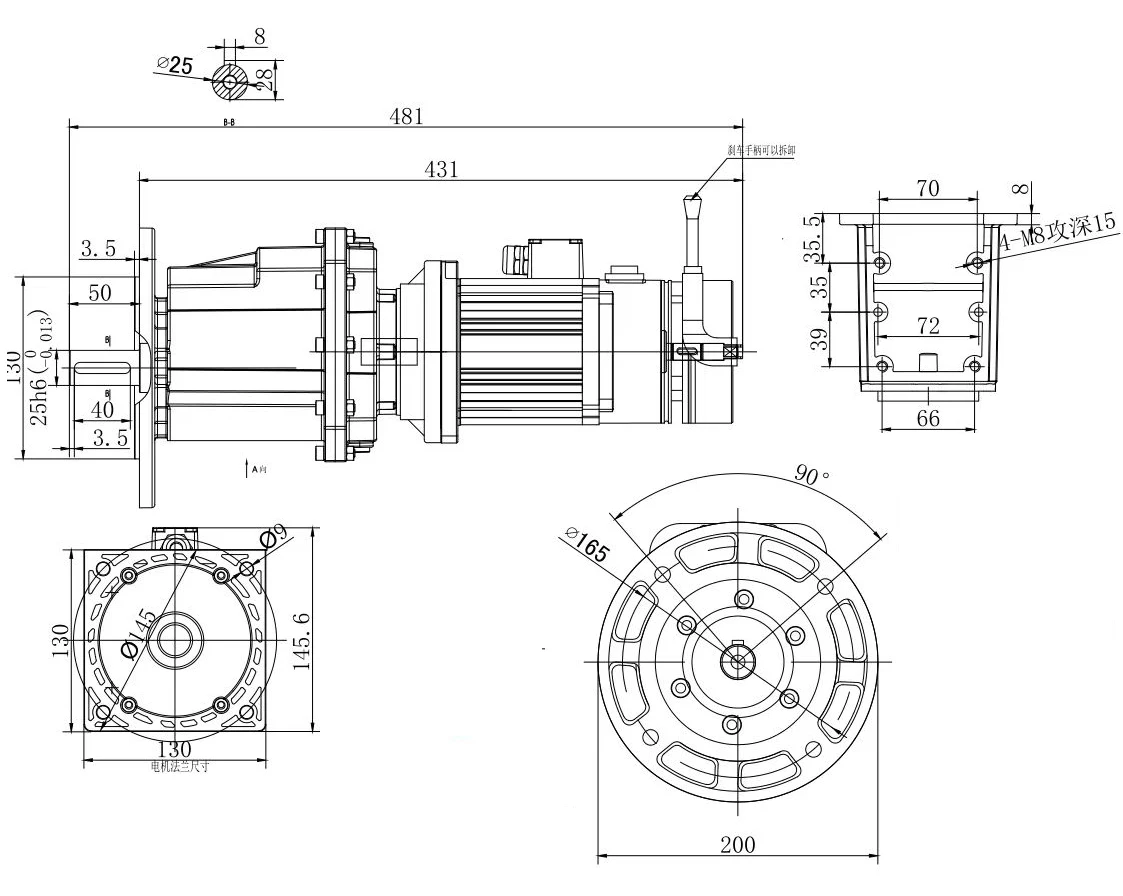 Powerful High Torque Efficient Automatic Door DC Servo Motor with Electronic Mechanical Brake for Spiral Door