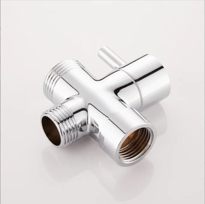 Universal Stainless Connector T Adapter Shower Diverter Durable Toilet Bidet Faucets 3/8 1/2 T Valve 3 Way