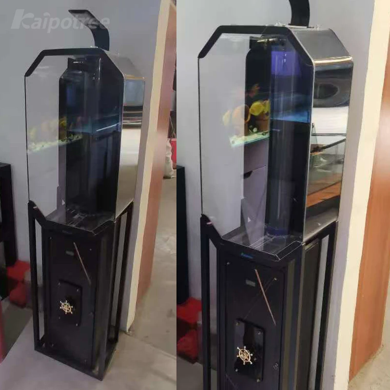 Aquarium Cylinder Curved Fish tank with Bottom Filter Home or Office Landscaping Acrylic