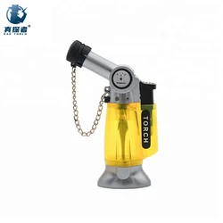 GF-865 Cheap Mini Cigar Smoking Plastic Refillable Pistol Single Jet Flame Butane Torch Lighters for Candle