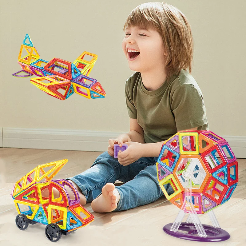 Magic Magnet Magnetic Connecting Building Blocks Tiles Custom Car Educational Toys