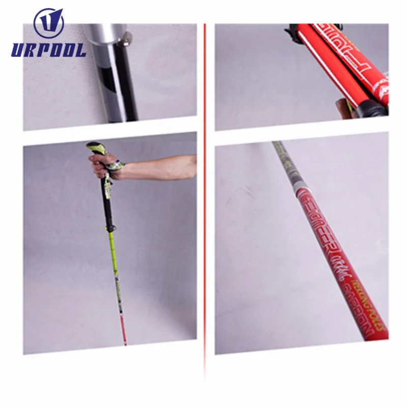 Folding Shock-Resistant Adjustable Trekking Pole Climbing Walking hiking stick