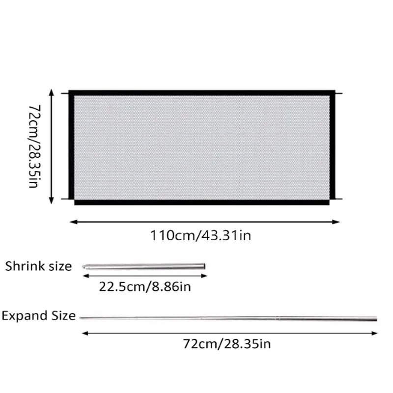 Pets and Child Safety Gates Portable Folding Mesh Gate Dog Fence Pet Barrier Fences for Indoor Stairs Doorways Hallways Outdoor