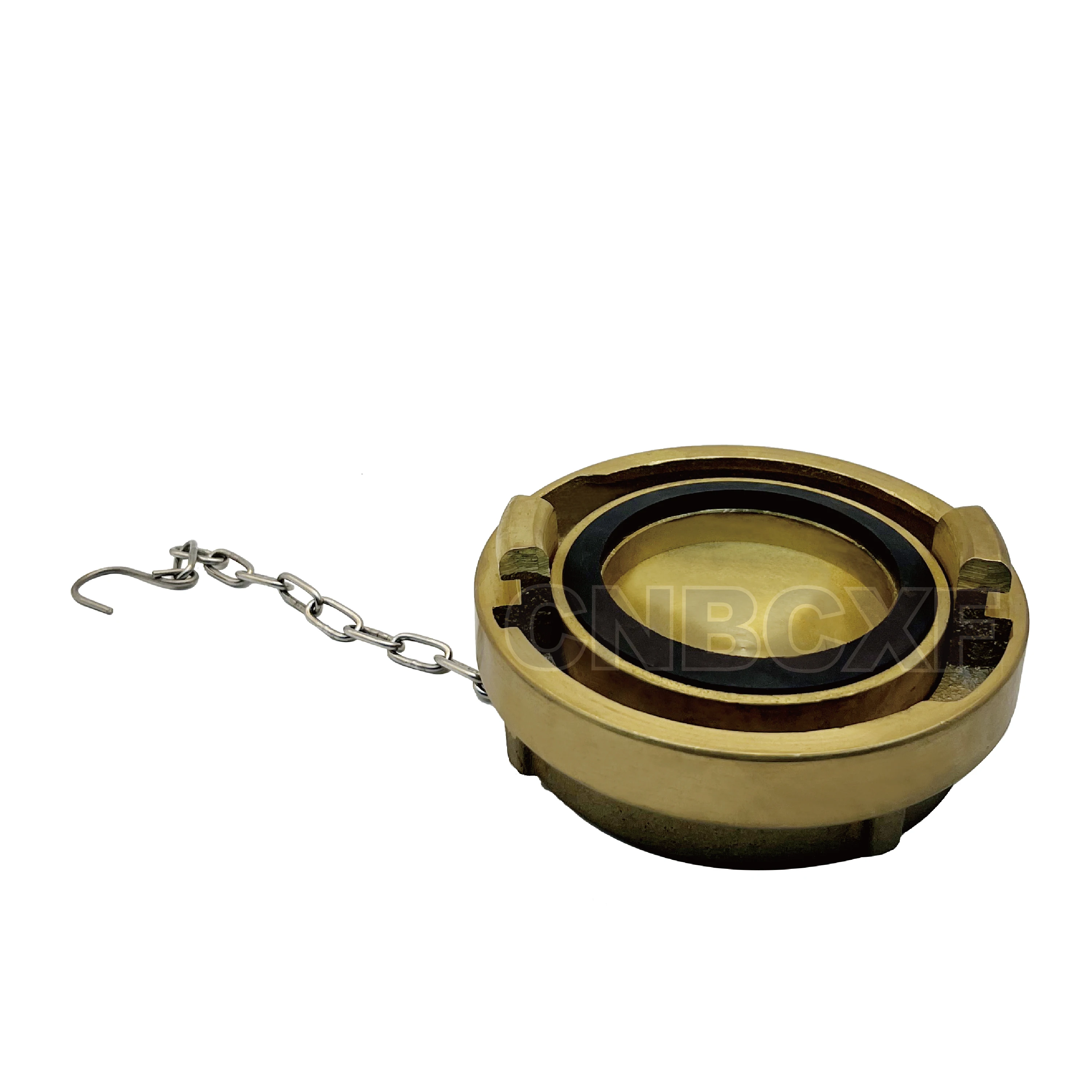 Baichuan Fire Fighting Equipment Brass Material Storz Type Male Thread Sealed Cap Blind End Cap with Chain Brass Coupling Cap