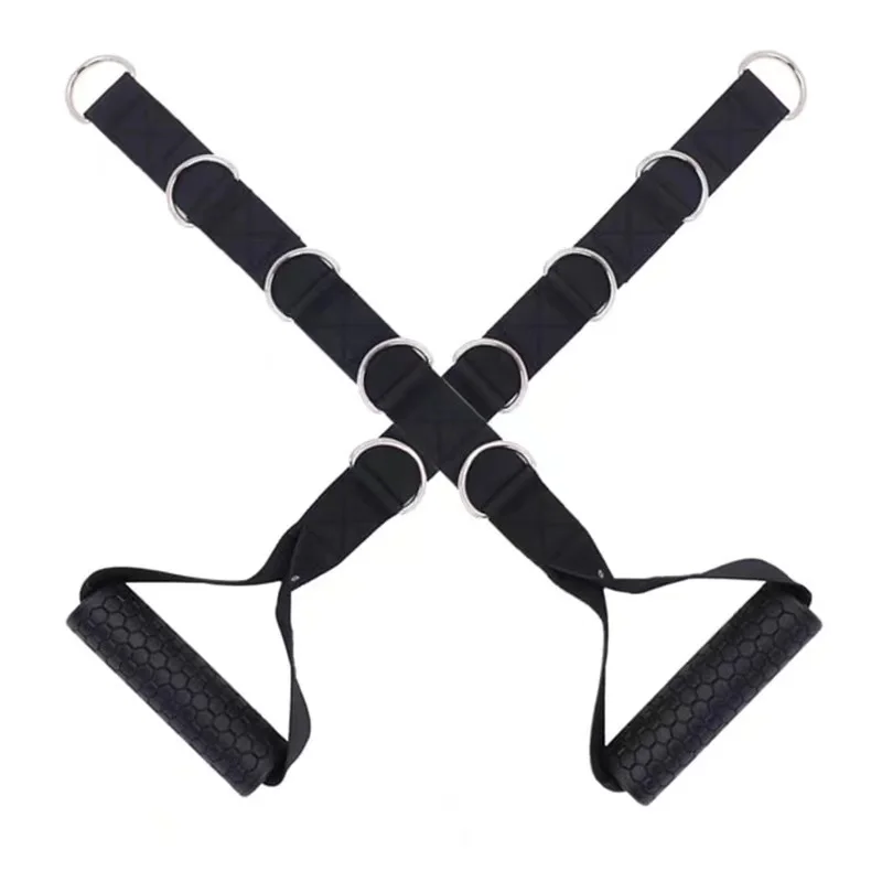 Durable Nylon Fitness Strap Handle Cable Attachment with Comfortable Grip & D-Ring