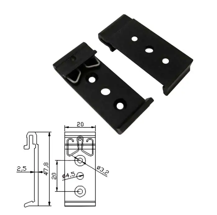 Aluminum Din Rail Fixed Screw Clamp Fasten Clip,Din Rail 35mm Rail Mounting Clip For Relay