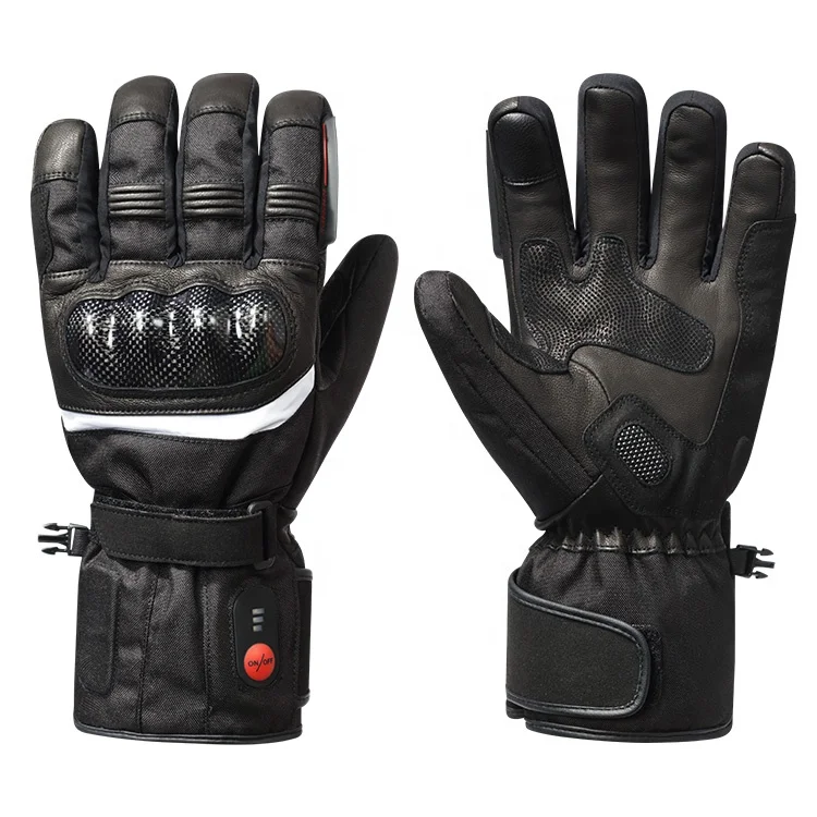 Five Fingers Winter Electric Heating Gloves Touch Screen Powered Motorcycle Racing Gloves Battery Powered Motor Gloves