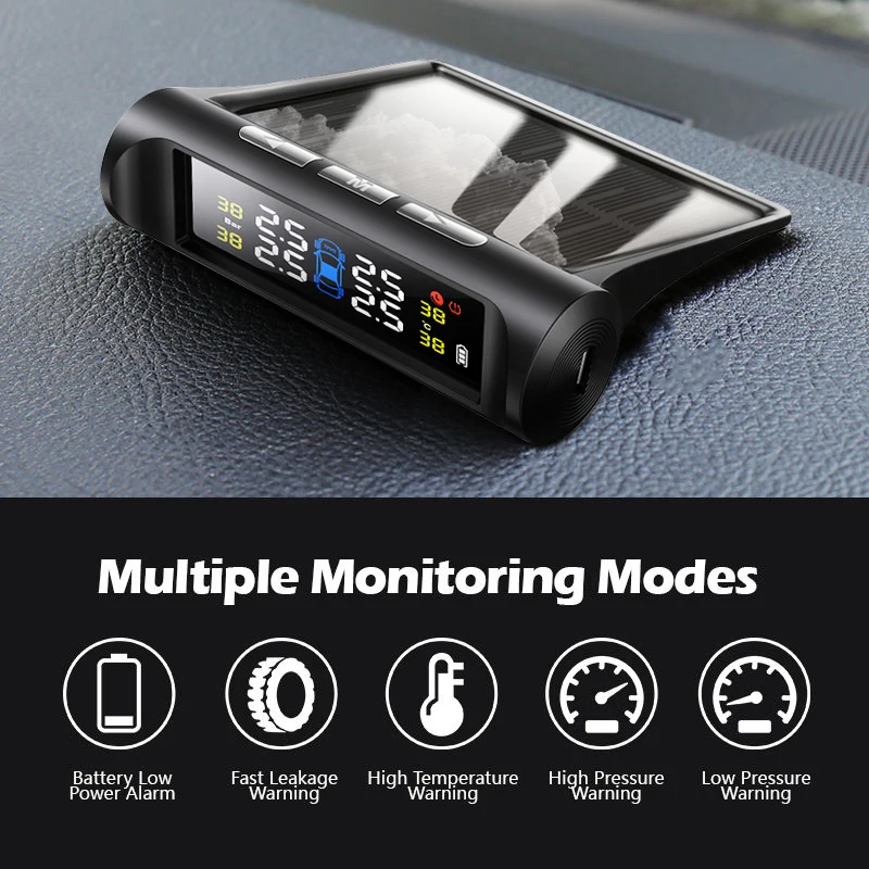 Tire Pressure Monitoring System, TPMS Tire Pressure Monitor System Colored Screen Universal Wireless LCD Display