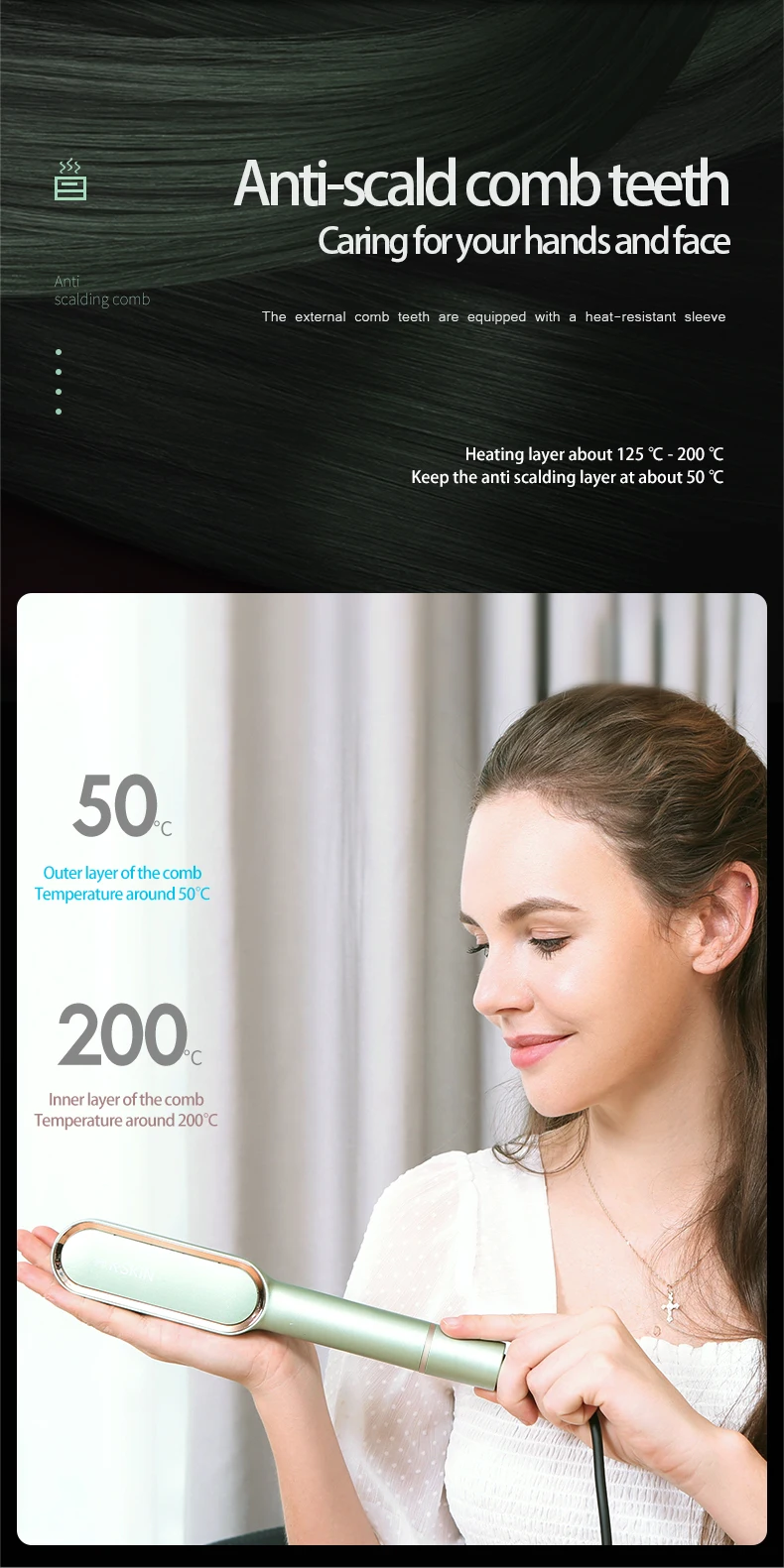 Hair Straightener Brush,Hair Straightener Comb,Electric Hair Brush