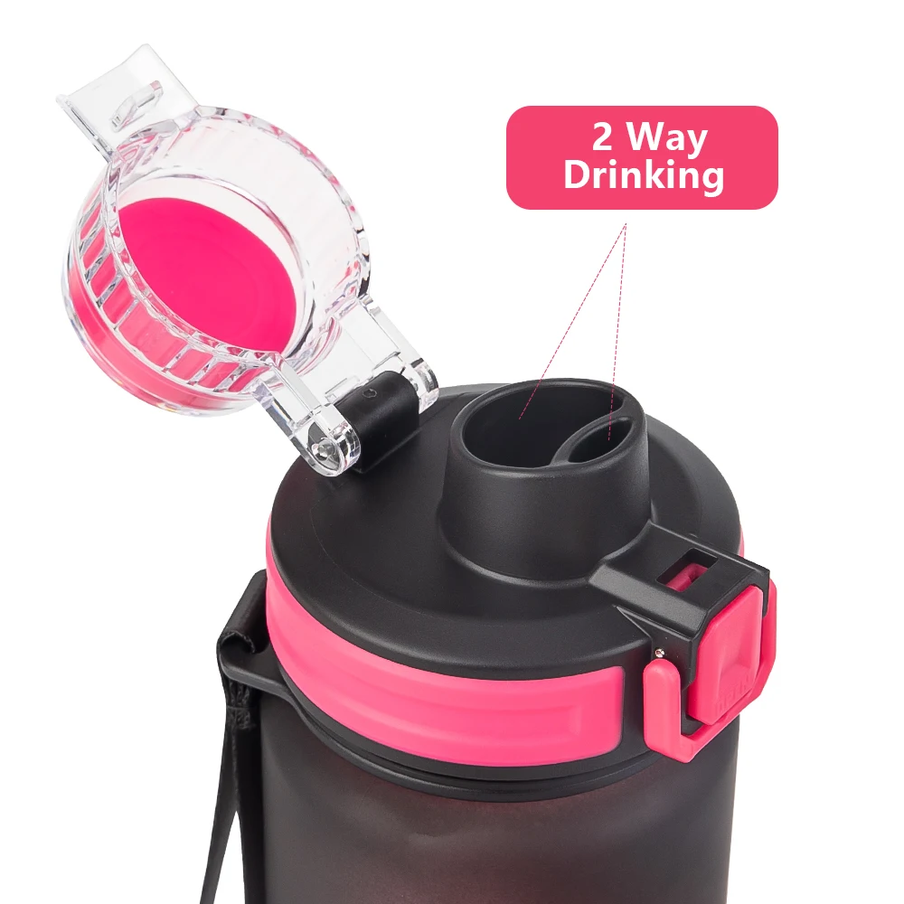 frosted 2 gradient gym water bottle tritan drinking fitness water bottle BPA free custom logo waterbottles sport water bottle